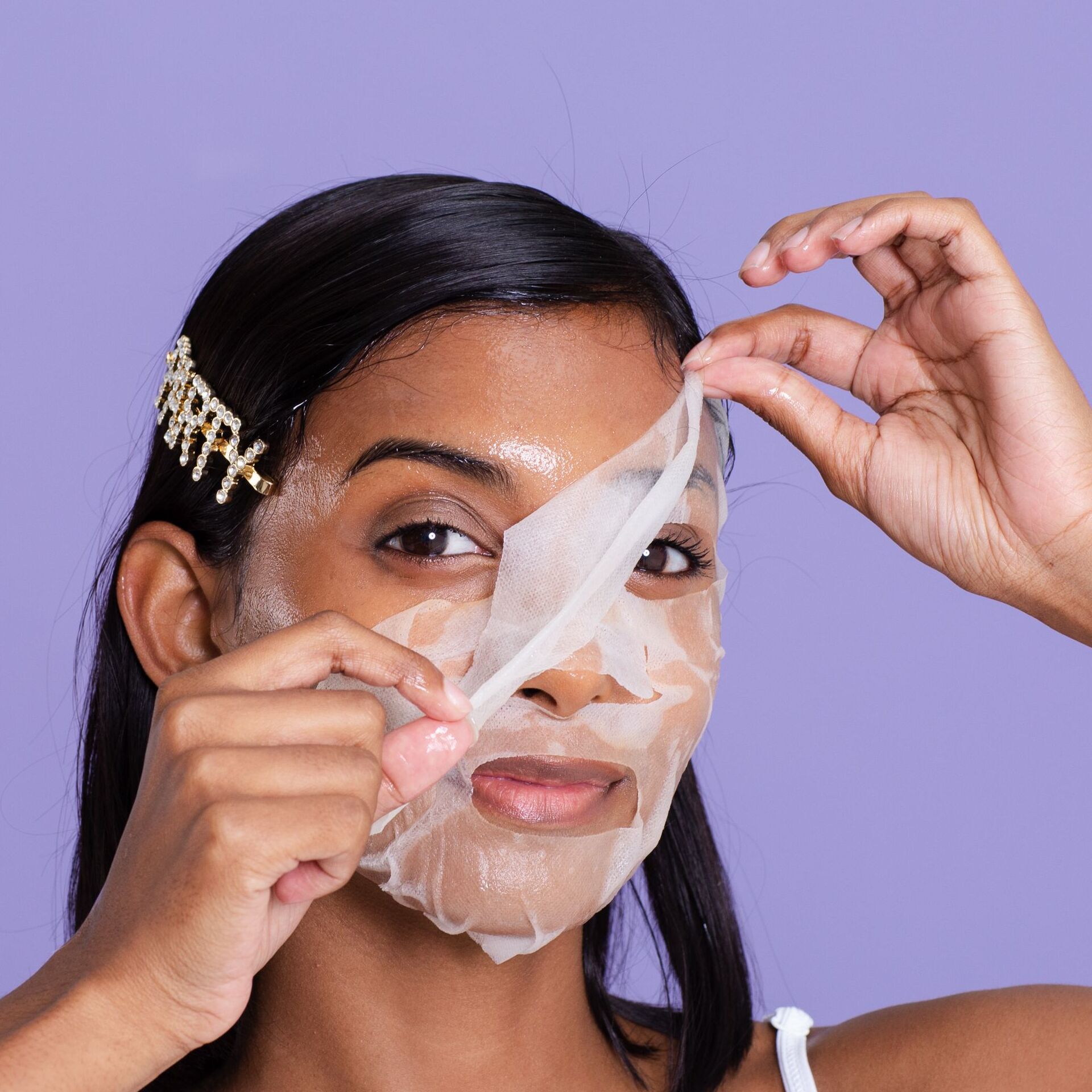 woman with face peel